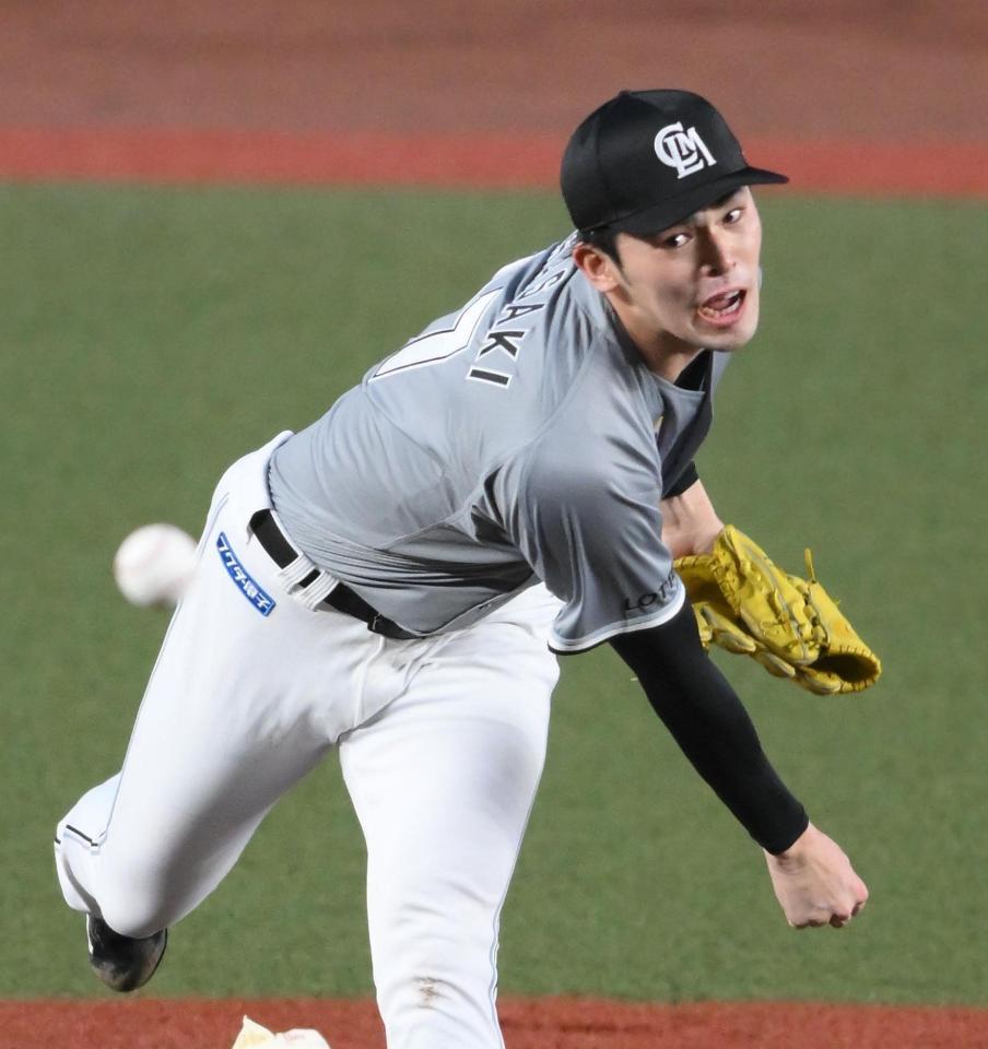 　ソフトバンク戦に先発した佐々木朗（撮影・堀内翔）