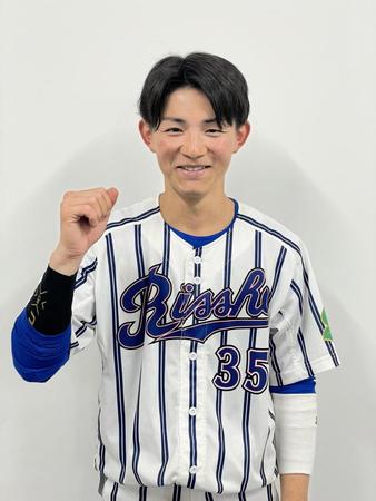 　２安打３打点と勝利に貢献した立正大・田近介人