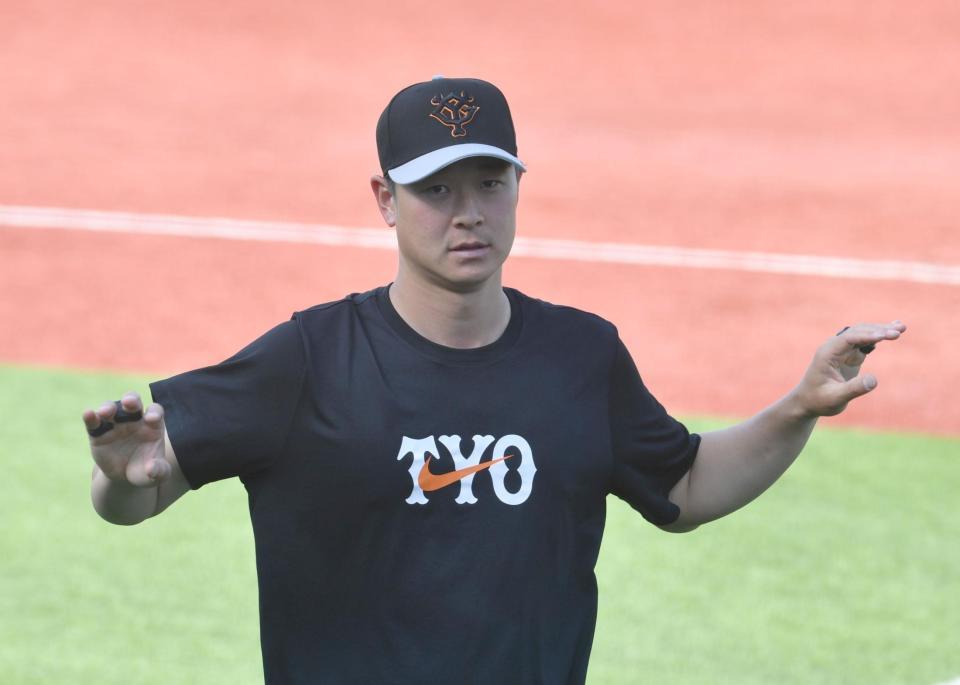 　アップをする中川（撮影・佐々木彰尚）