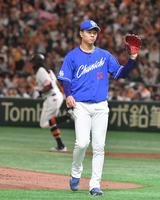 　２回、ウォーカーに２ランを浴びた高橋宏（撮影・佐々木彰尚）