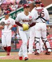 　６回途中で降板する滝中