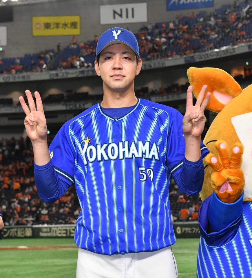 　３勝目を挙げた平良