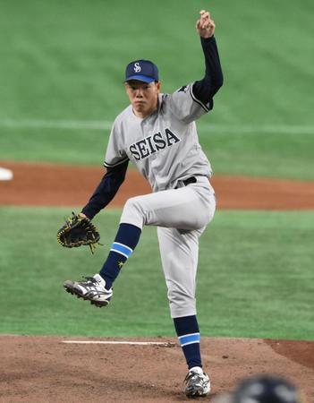 　先発した星槎道都大・滝田一希（撮影・堀内翔）