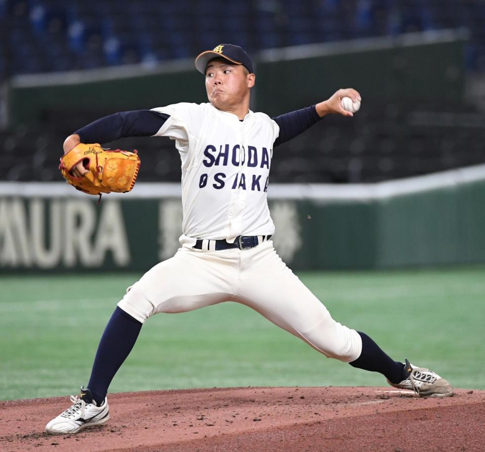 　プロ注目の左腕、大商大・高太一（撮影・佐藤厚）