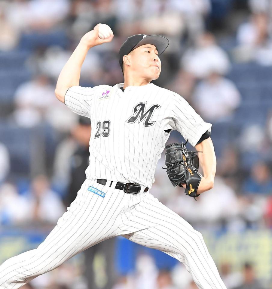 力投するロッテ・西野勇士＝ＺＯＺＯマリン（撮影・開出牧）