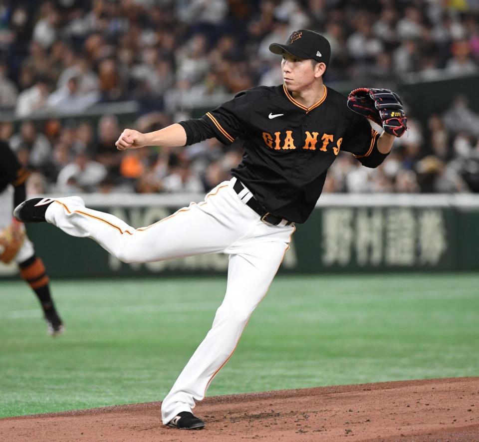 　西武打線に立ち向かう戸郷（撮影・佐藤厚）