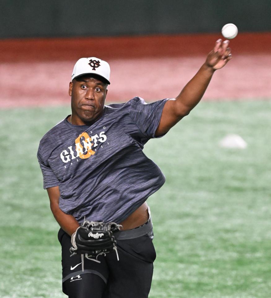 　練習に参加するバルドナード（撮影・金田祐二）