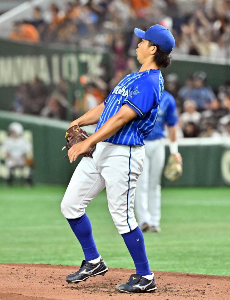 　２回、岡本和に先制ソロを許した今永
