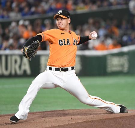 　中日打線に立ち向かう井上（撮影・佐藤厚）