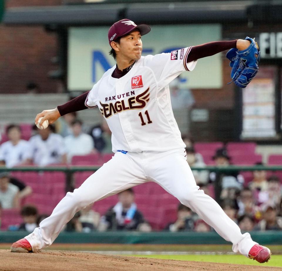 　ロッテ戦に先発した岸