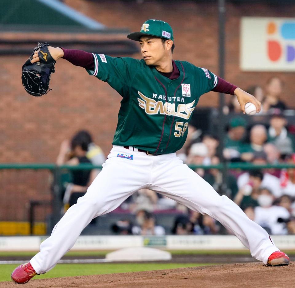 　ロッテ戦に先発した辛島