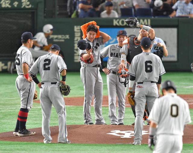 プロ野球も温暖化には勝てない？ 投手コーチがタオルを持ってマウンドへ 屋外の横浜スタジアムと屋内の東京ドームでも/野球/デイリースポーツ online