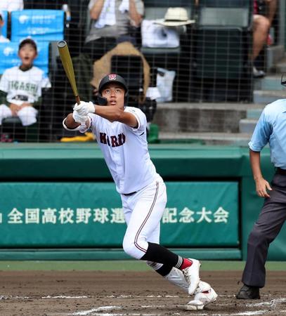 広陵のボンズ”真鍋が走者一掃の適時二塁打　今大会初打点　第１打席では左前打でマルチ安打もマーク