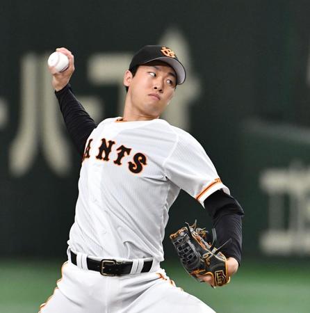 　ＤｅＮＡ打線相手に好投する山崎伊（撮影・佐々木彰尚）