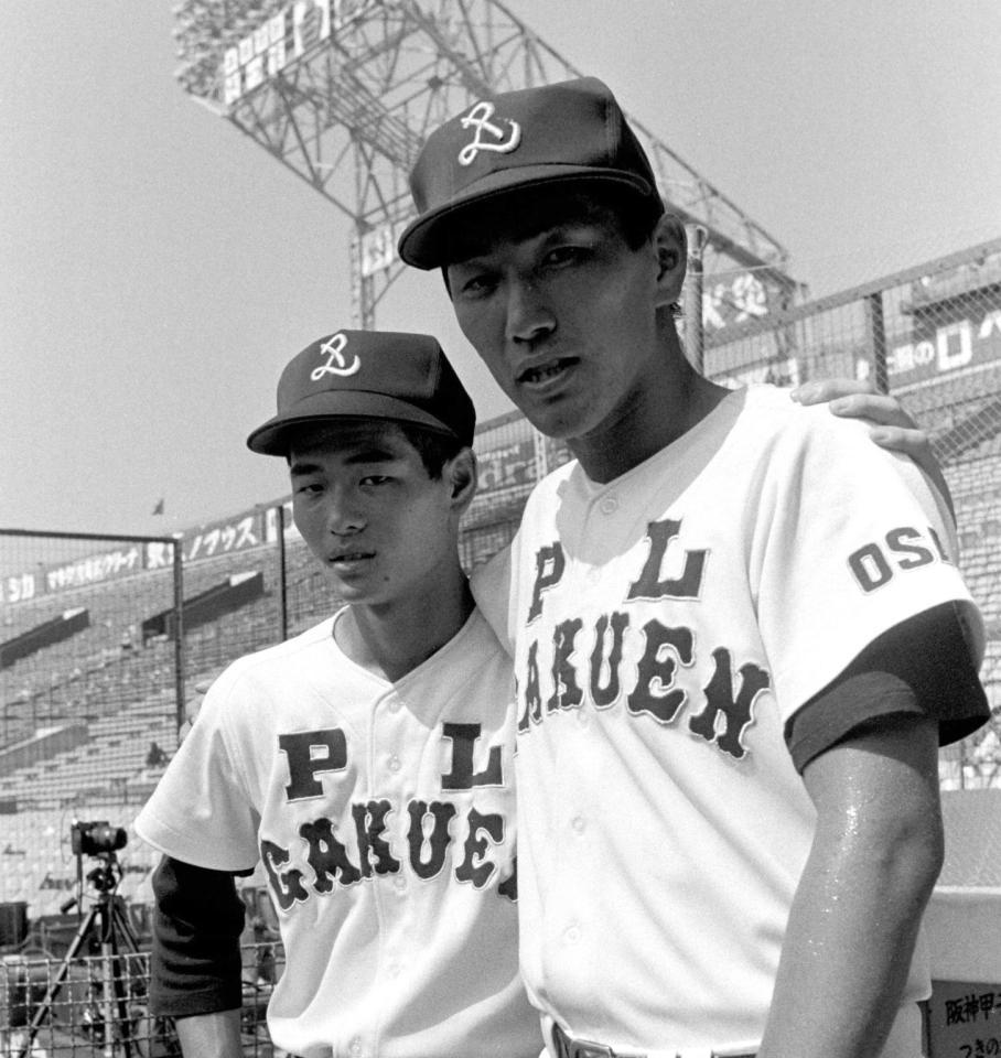 ＰＬ学園・清原和博と桑田真澄＝甲子園球場、１９８５年８月