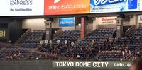 　試合前、右翼スタンドでパフォーマンスを披露する東京六大学応援団連盟（撮影・開出牧）