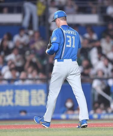 　２回に４点を奪われ降板した先発・マーベル（撮影・開出牧）
