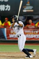 　１回、先制犠飛を放つ森田