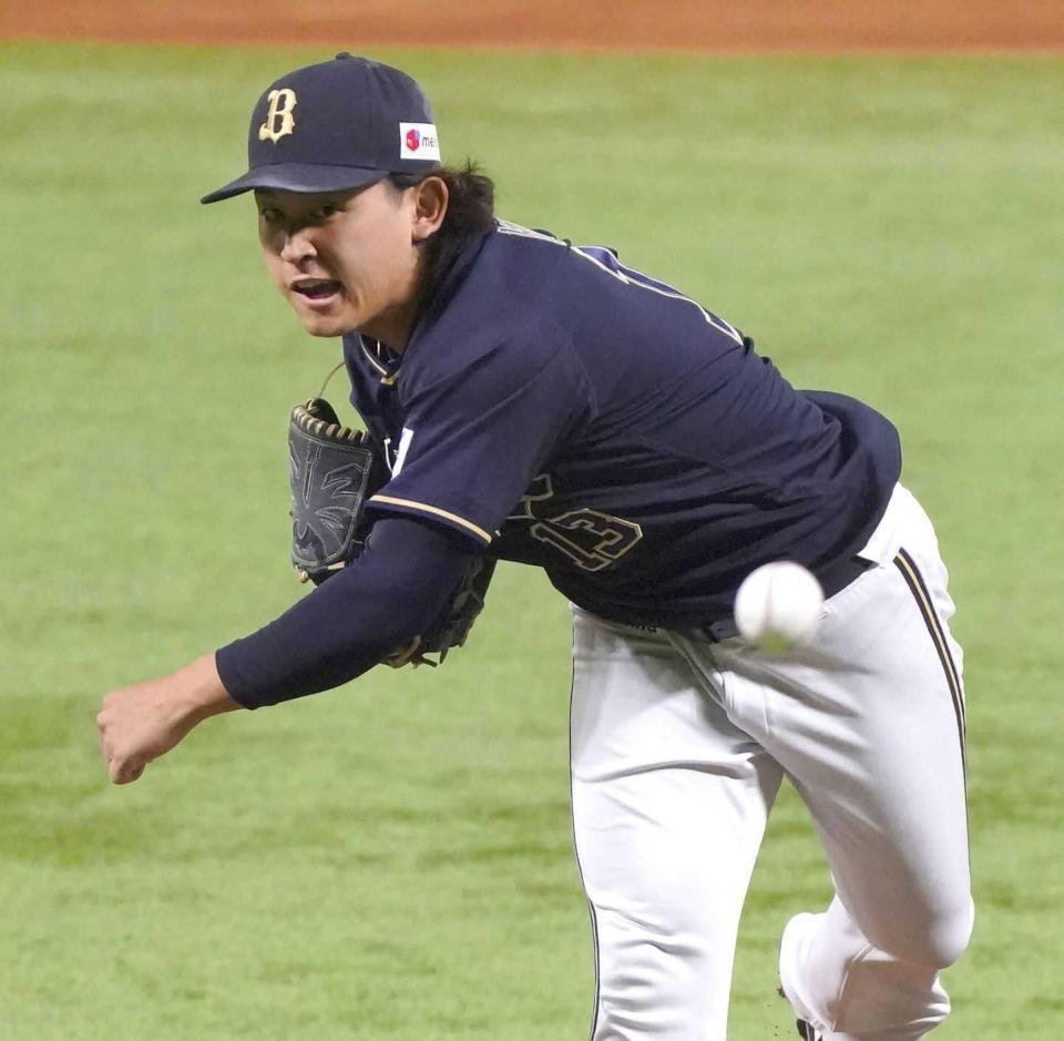 　力投するオリックス先発の宮城
