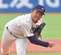 　東大戦に先発し力投する明大・村田賢一（撮影・西岡正）