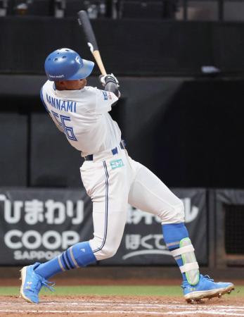 日３-１ソ（１６日）　万波がサヨナラ２ラン