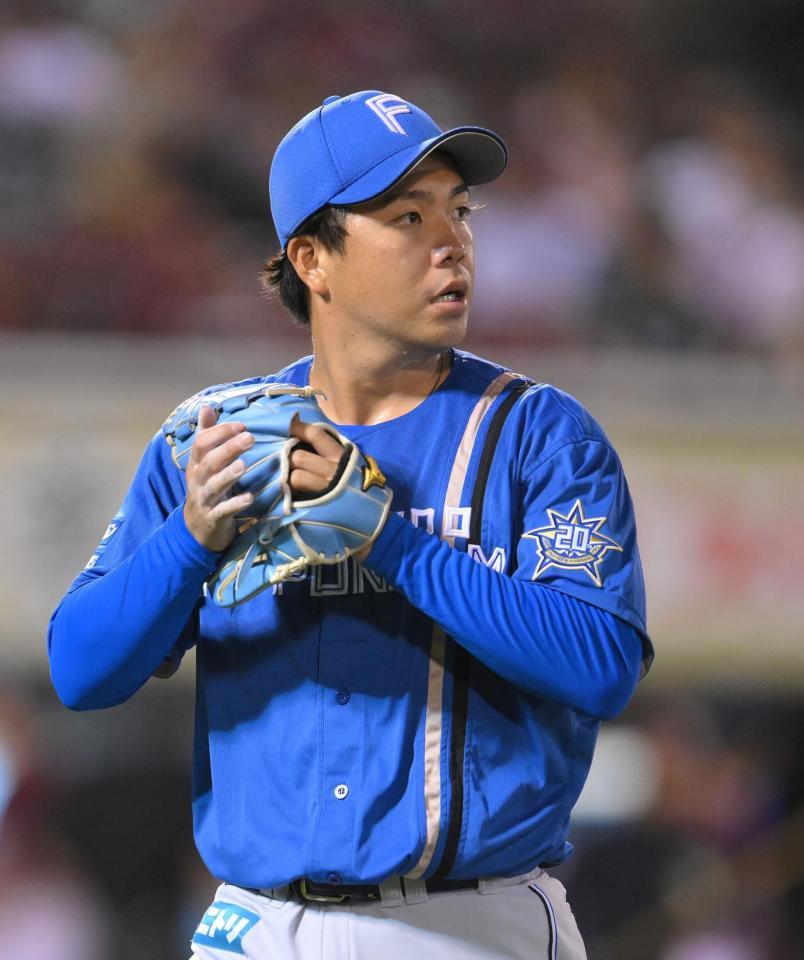 　５回を投げ終え、勝利投手の権利を得た金村（撮影・伊藤笙子）