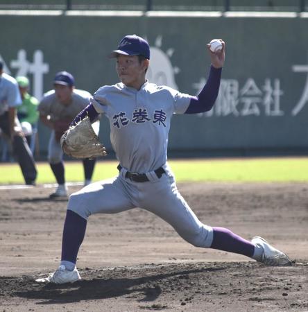 　花巻東の先発・葛西陸