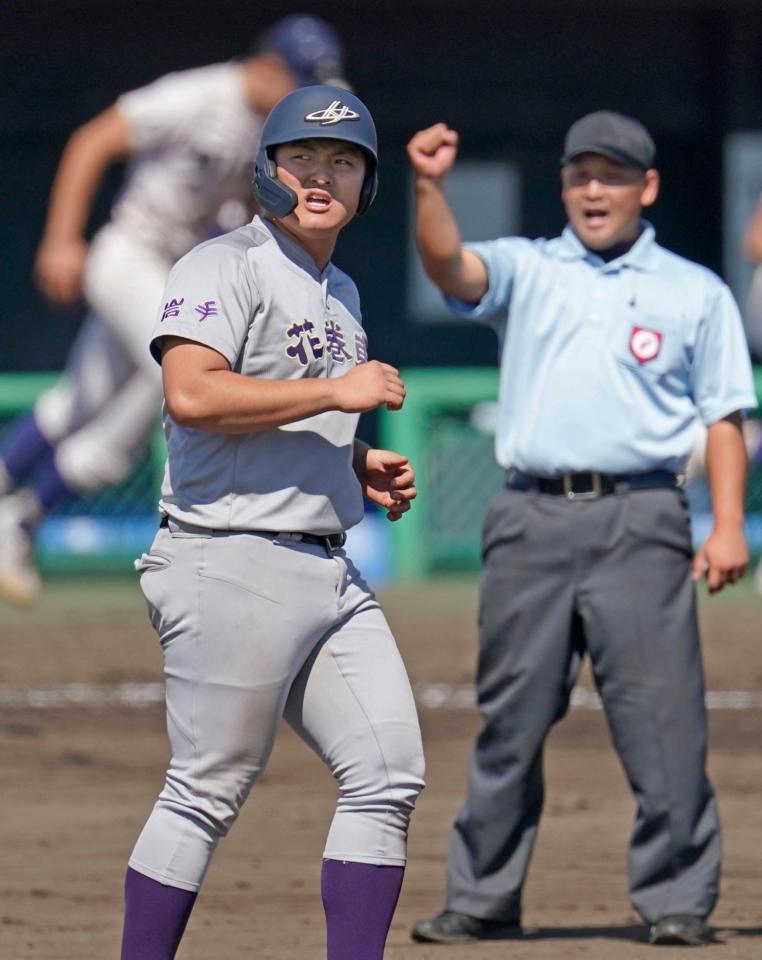 　履正社にコールド負けで試合を終えた花巻東・佐々木麟太郎