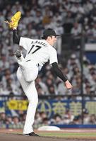 　３回パーフェクトの佐々木朗（撮影・佐々木彰尚）