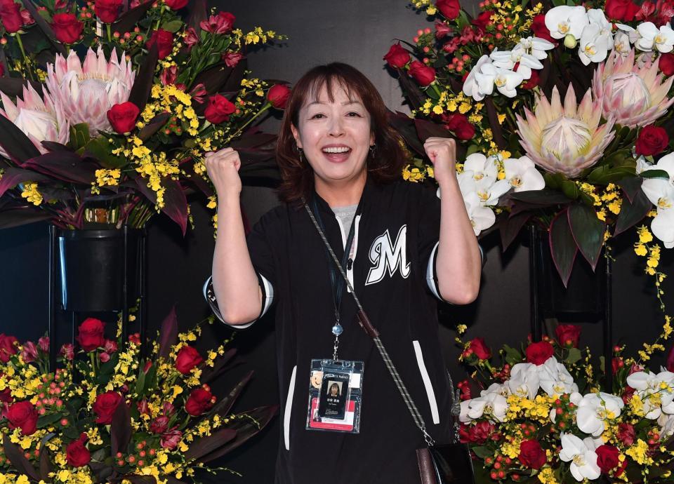 　ロッテの場内アナウンス係・谷保恵美さん＝１３日