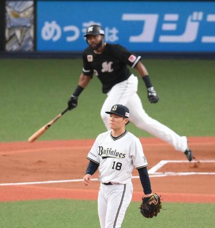 　１回、ポランコに先制の２点適時二塁打を打たれた山本（撮影・堀内翔）