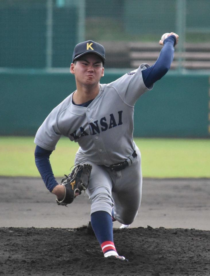 　先発で力投を見せた関大・金丸