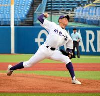 　関東第一の先発・坂井遼