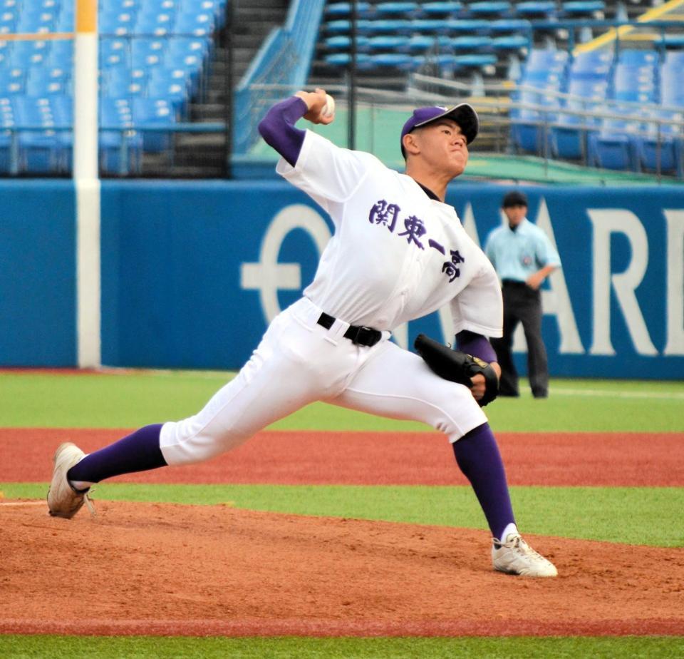 　関東第一の先発・坂井遼