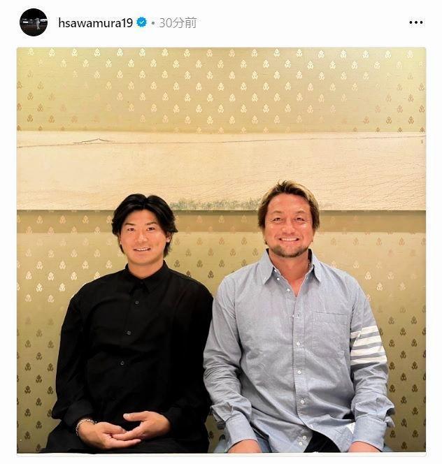 　ロッテ・沢村のインスタグラム（ｈｓａｗａｍｕｒａ１９）より