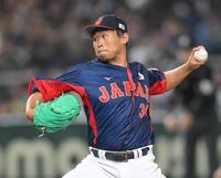 ９回に登板した田口（撮影・伊藤笙子）