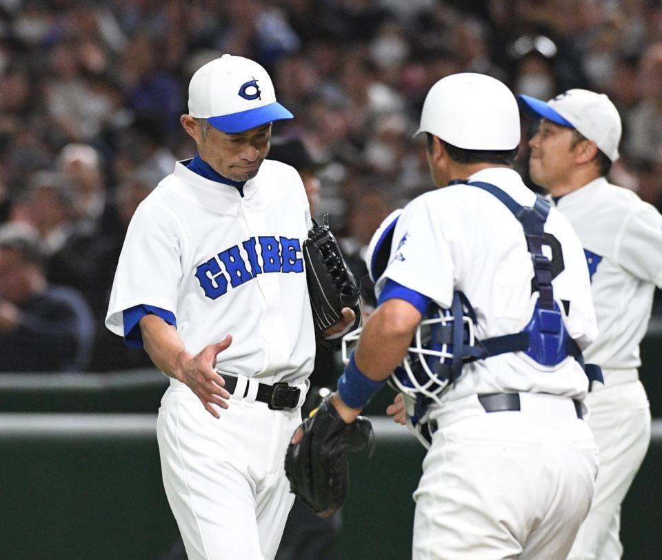 　完封勝利をおさめたイチロー氏（撮影・佐々木彰尚）