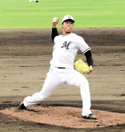 ロッテ　ドラ２・大谷が初ライブＢＰ　打者４人に２１球　安打性は２本