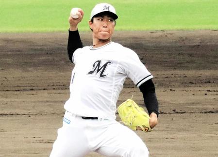 最速１５９キロ右腕のロッテ・大谷が練習試合で１５４キロ「自分の真っすぐが投げられた」