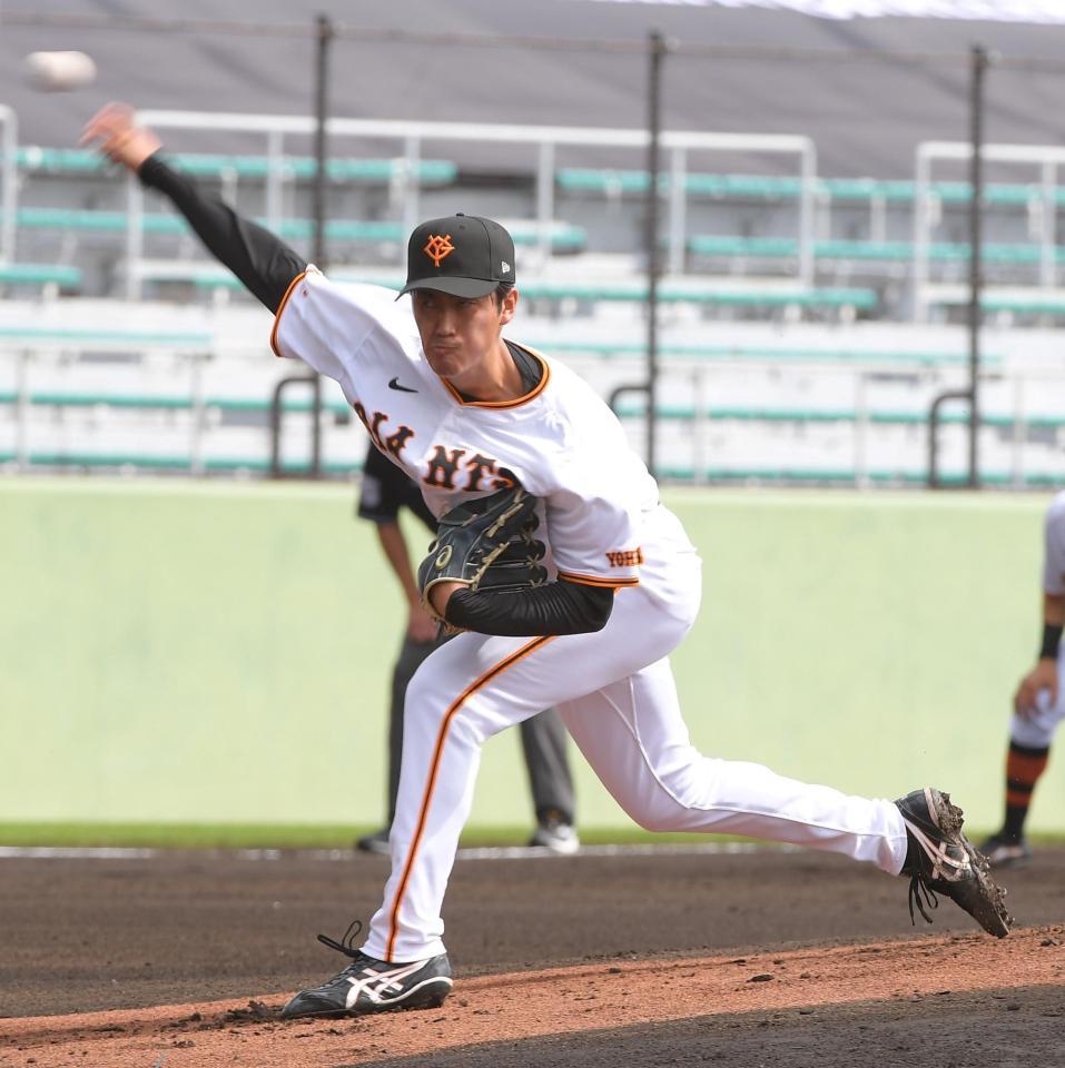 　サムスン戦に先発し、２回２安打１失点だった西舘（撮影・佐藤厚）