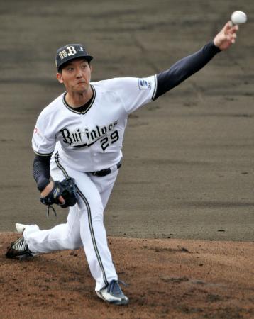 オリックス田嶋、打者と初対戦　スロー調整で「順調」と納得顔