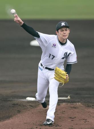 　１回無失点の佐々木（撮影・金田祐二）  