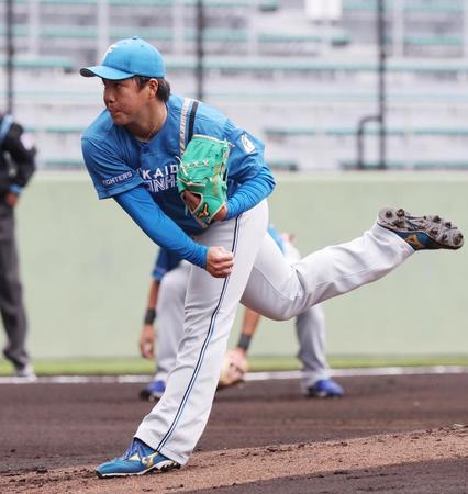 　巨人との練習試合で先発した金村