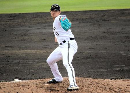 　ロッテ戦に２番手で登板した山下