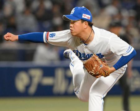 中４-３ロ（２２日）　中日開幕投手の柳、１失点の好投