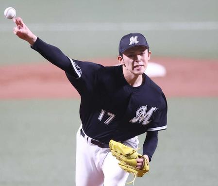 　中日戦に先発し力投する佐々木
