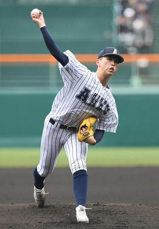 　先発し力投する阿南光・吉岡暖（撮影・石井剣太郎）