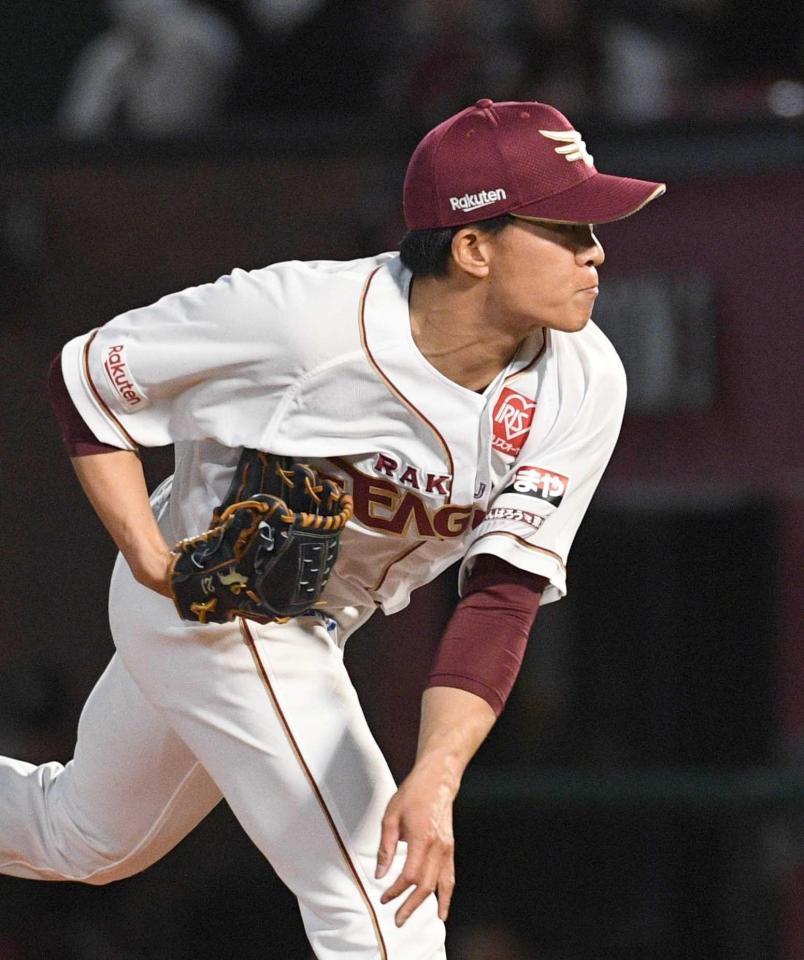 　西武打線相手に好投する先発・早川（撮影・佐々木彰尚）