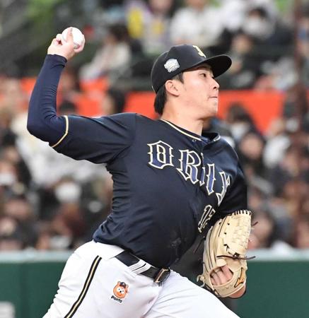 　西武打線相手に力投する東（撮影・佐々木彰尚）