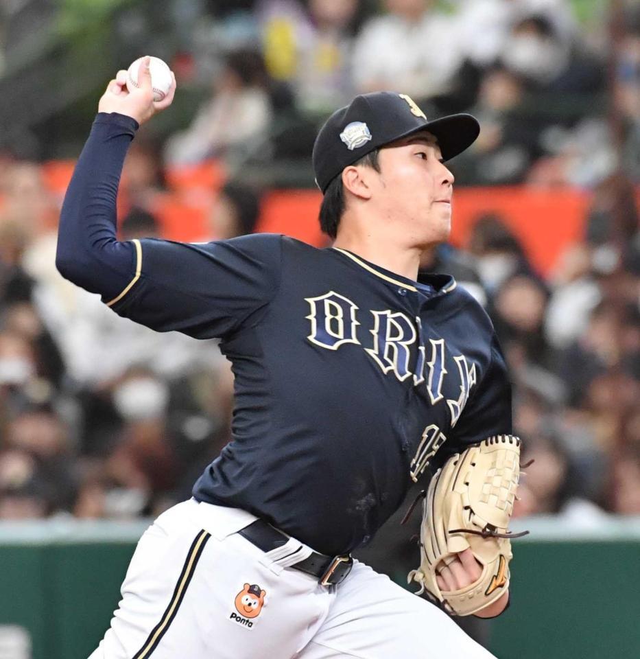 　西武打線相手に力投する東（撮影・佐々木彰尚）